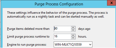 Purge settings