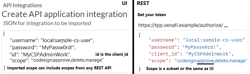In the UI, use an API integration